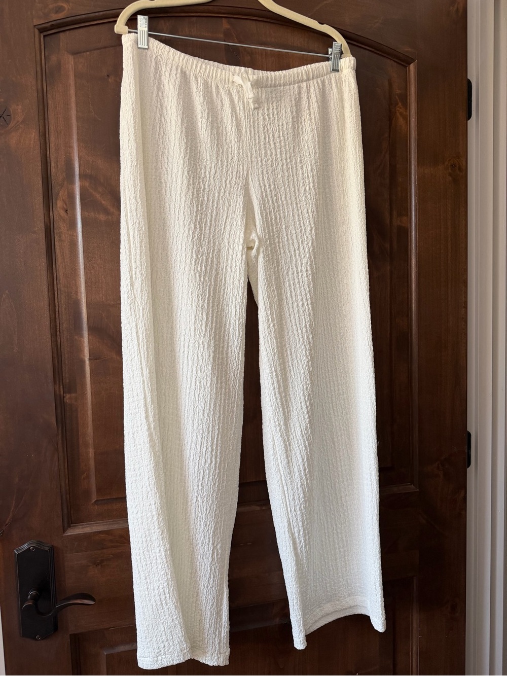 H&M Cream gauze-y Lounge Joggers sizeM drawstring waist NWOT